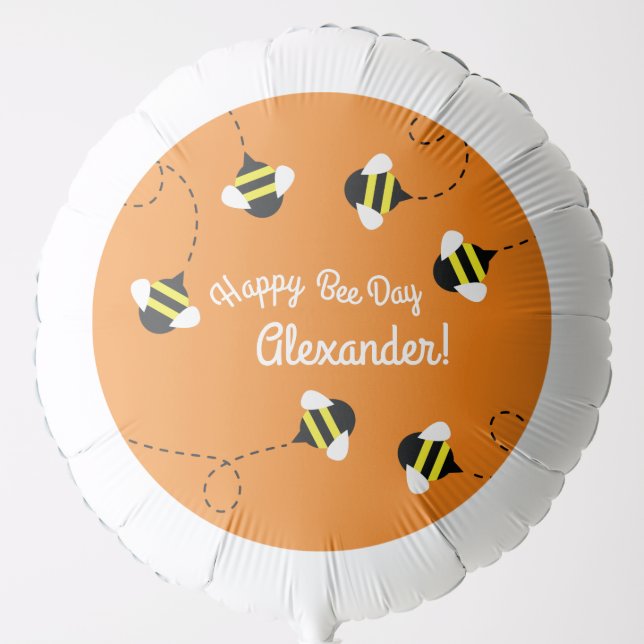 Bee Day 1st Birthday Mylar Balloon (Front)