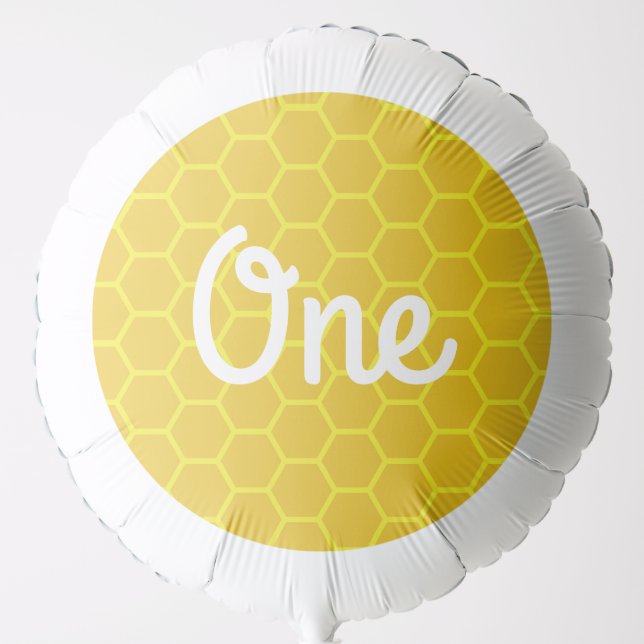 Bee Day 1st Birthday Mylar Balloon (Front)