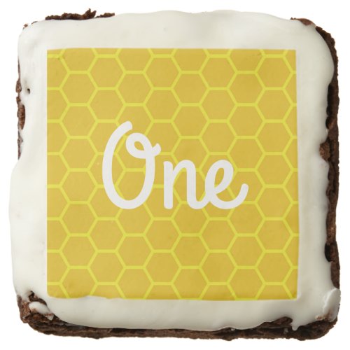 Bee Day 1st Birthday Party Brownies