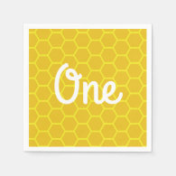 Bee Day 1st Birthday Party Napkins