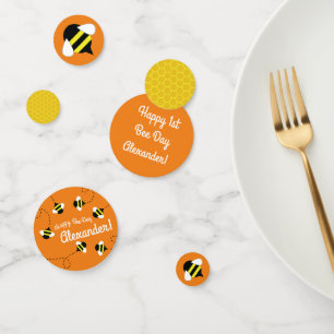 Bee Day 1st Birthday Party Table Decor Confetti