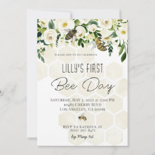 Bee Day Birthday Invitation
