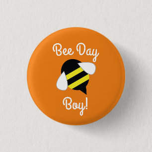 Bee Day Birthday Party Kids Button