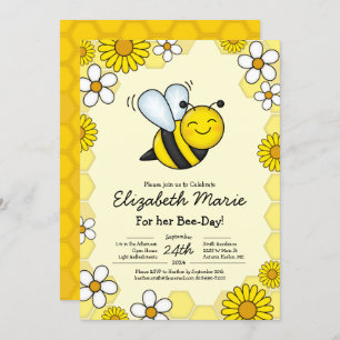 Bee Day Birthday Party Kids Invitation