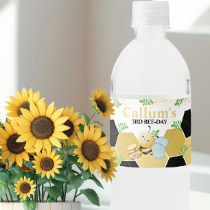 Bee-Day Birthday Water Bottle Label