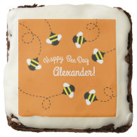 Bee Day Cute Kid's Birthday Brownie