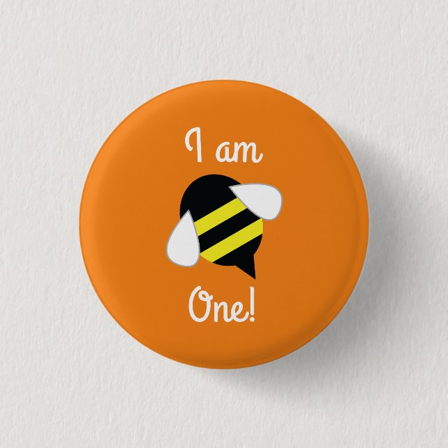 Bee Day Cute Kid's Birthday Button (Front)