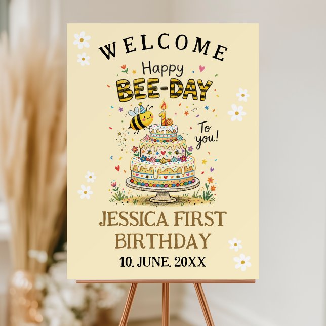 Bee Day First Birthday | Cute Bumble Bee Party Foam Board (Creator Uploaded)