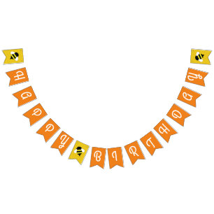 Bee Day Happy Birthday Bunting Banner