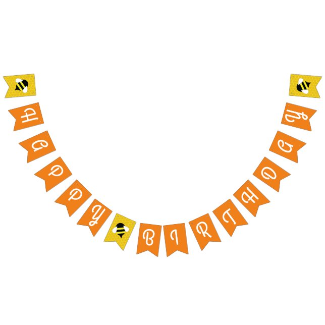 Bee Day Happy Birthday Bunting Banner (All)
