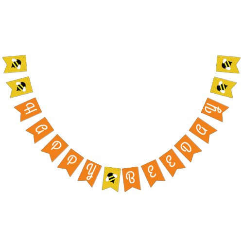 Bee Day Happy Birthday Bunting Banner