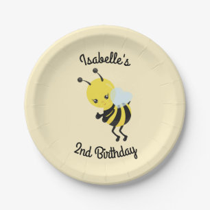 Bee-day Party Personalized Plates