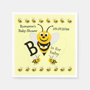 Bee Design Baby Shower Paper Napkins