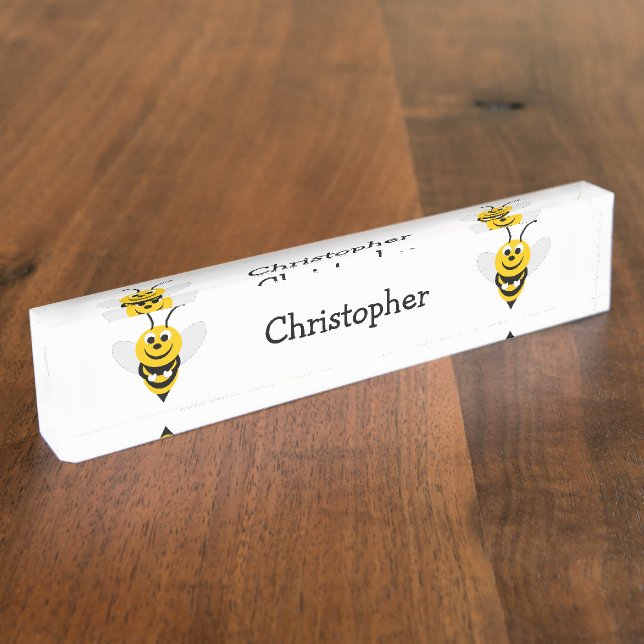 Bee Design Desk Name Plate (Side)