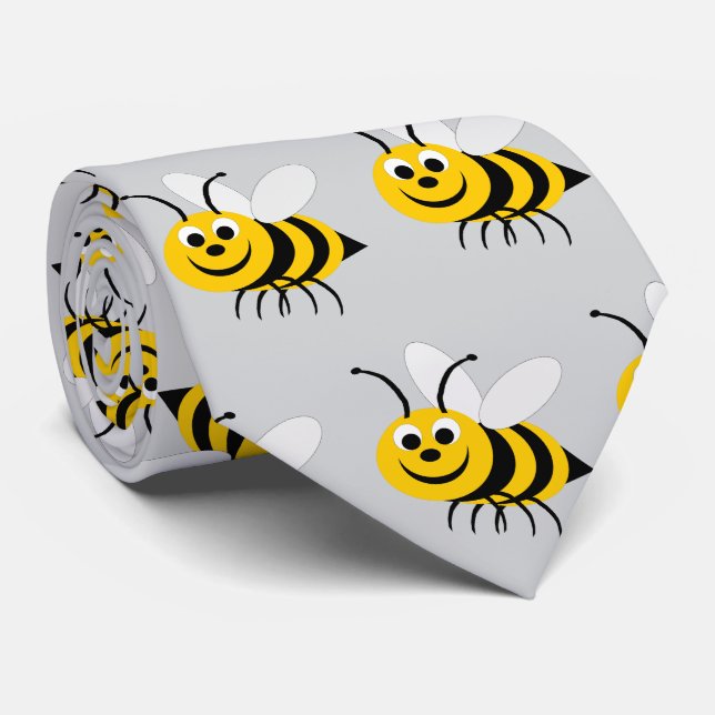 Bee Design Neck Tie (Rolled)