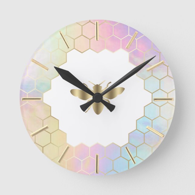bee design round clock (Front)