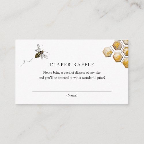 Bee Diaper Raffle insert card