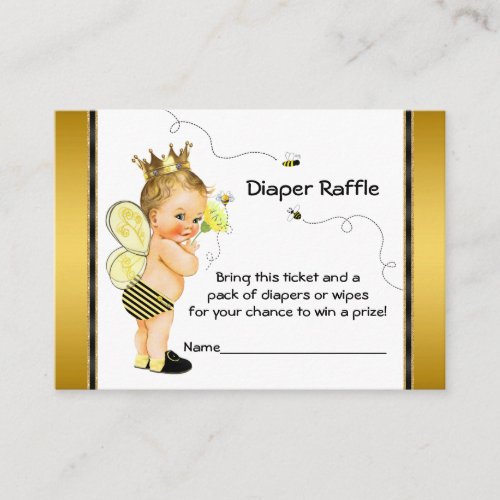 Bee Diaper Raffle Ticket Enclosure Card