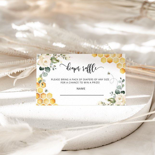 Bee diaper raffle ticket enclosure card (Creator Uploaded)