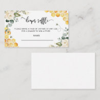 Bee diaper raffle ticket enclosure card
