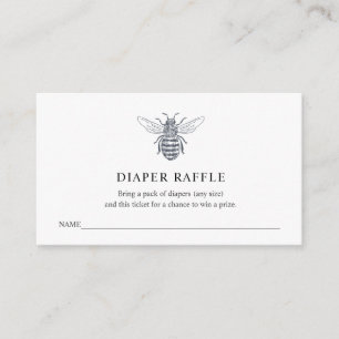 Bee Diaper Raffle Ticket for Baby Shower Enclosure Card