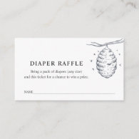 Bee Diaper Raffle Ticket for Baby Shower Enclosure Card