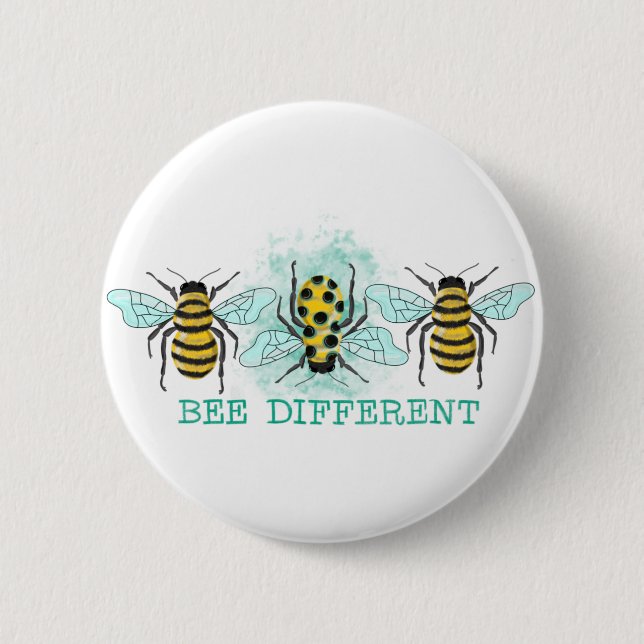 Bee Different Bumble Bee Trio Button (Front)