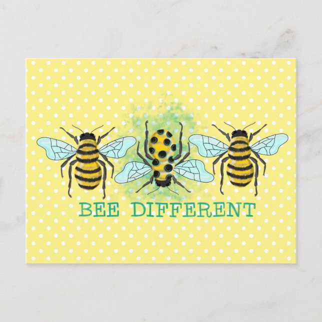 Bee Different Bumble Bee Trio Postcard (Front)