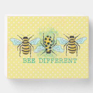 Bee Different Bumble Bee Trio Wooden Box Sign