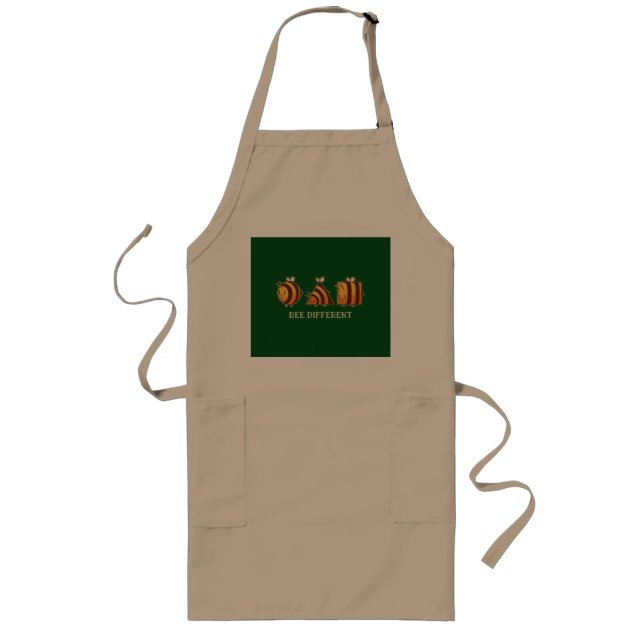 Bee Different - Funny Bees Long Apron (Front)