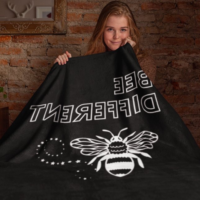 Bee Different Sherpa Blanket (Bee Different Throw Blanket)