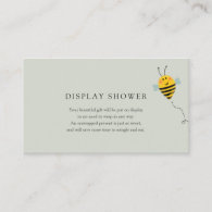 Bee Display Baby Shower insert card
