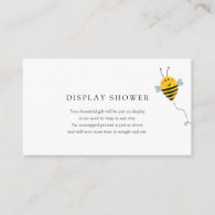 Bee Display Baby Shower insert card