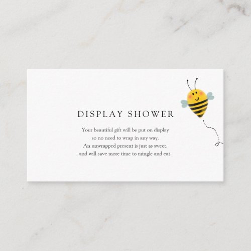 Bee Display Baby Shower insert card