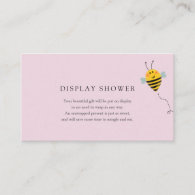 Bee Display Baby Shower insert card