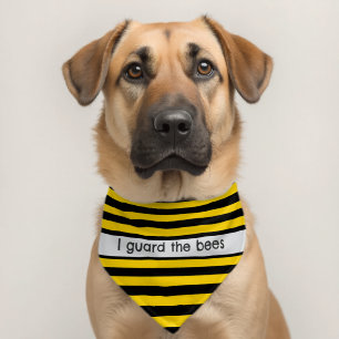 Bee Dog Bandana-I Guard the Bees-Family Costume Pet Bandana Collar