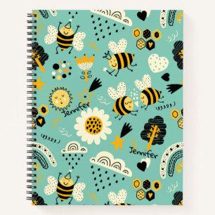 Bee Doodle Me Add Name Color On Back Notebook