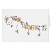 Bee Doodles, "Bee Happy" Card (Front Horizontal)