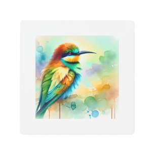 Bee Eater Bird 250924AREF138 - Watercolor Metal Print