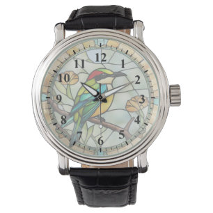 Bee eater Bird Faux Stained Glass Colorful Bird Watch