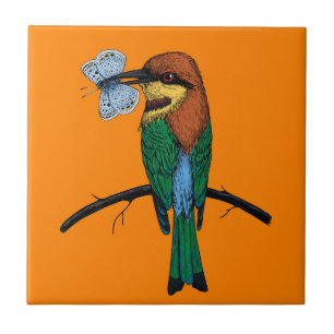 Bee eater ceramic tile
