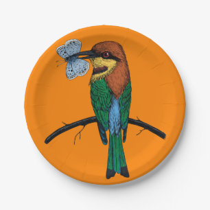Bee eater paper plates