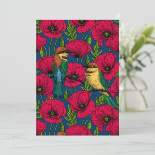 Bee eaters and poppies (Standing Front)