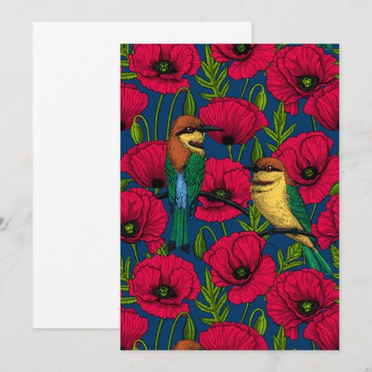 Bee eaters and poppies (Front/Back)