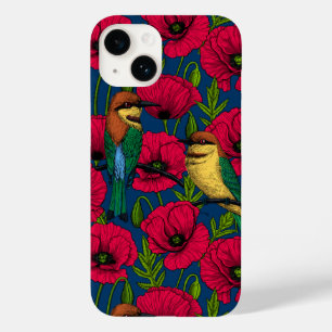 Bee eaters and poppies Case-Mate iPhone 14 case