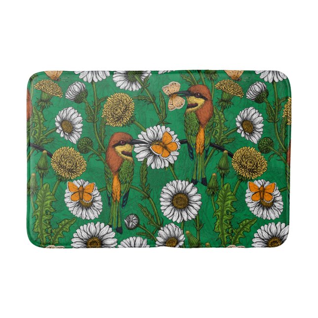 Bee eaters on a spring meadow bath mat (Front)