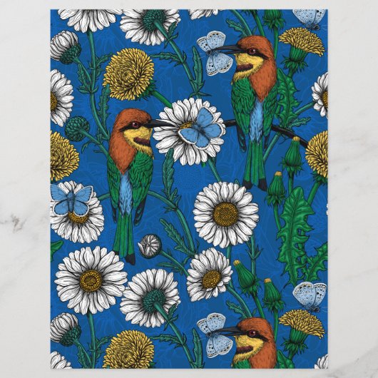 Bee eaters on blue (Front)