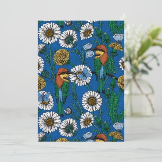 Bee eaters on blue (Standing Front)