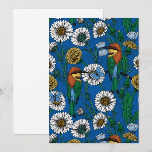 Bee eaters on blue (Front/Back)