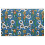 Bee eaters on blue fabric